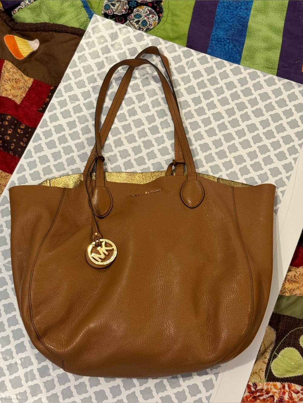 Michael Kors Leather Reversible Tote with pouch